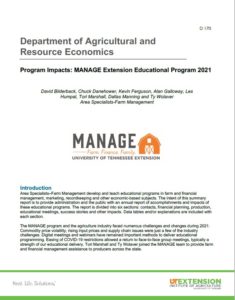 Cover of Publication - 2021 MANAGE Program Impacts
