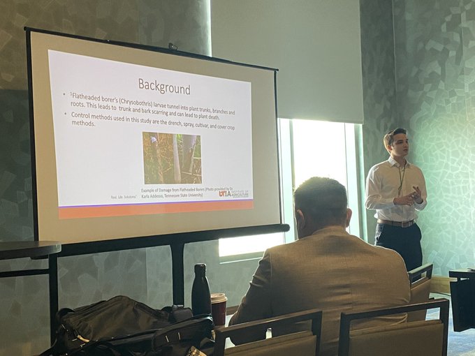 Graduate student presenting research at the 2023 Southern Agricultural Economics Association annual meeting
