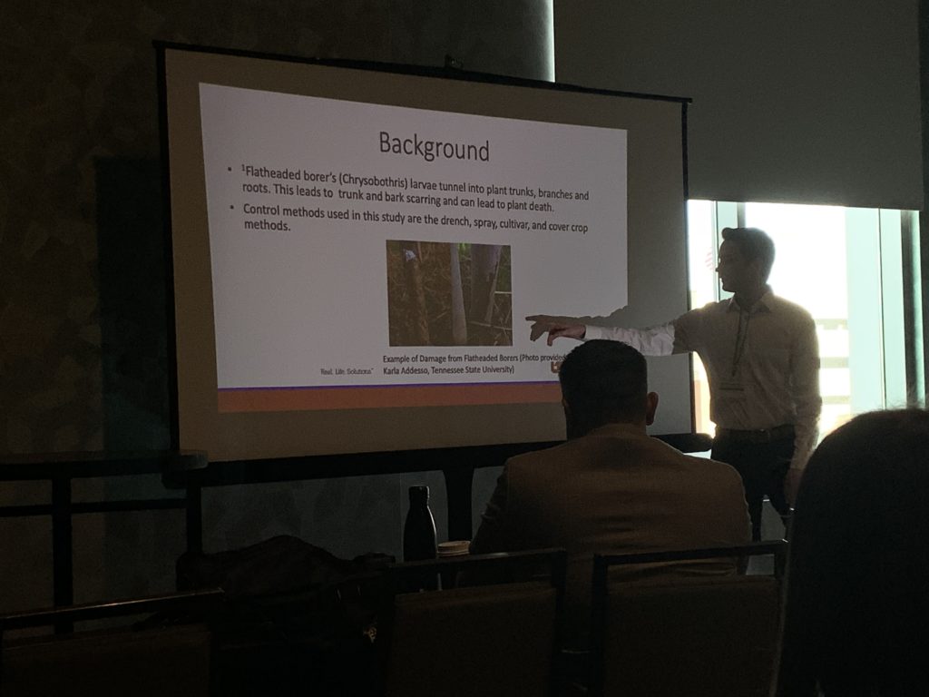Student presenting research at the 2023 Southern Agricultural Economics Association annual meeting
