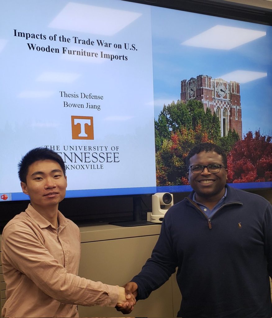 Graduate Student Bowen Jiang and his major professor, Andrew Muhammad