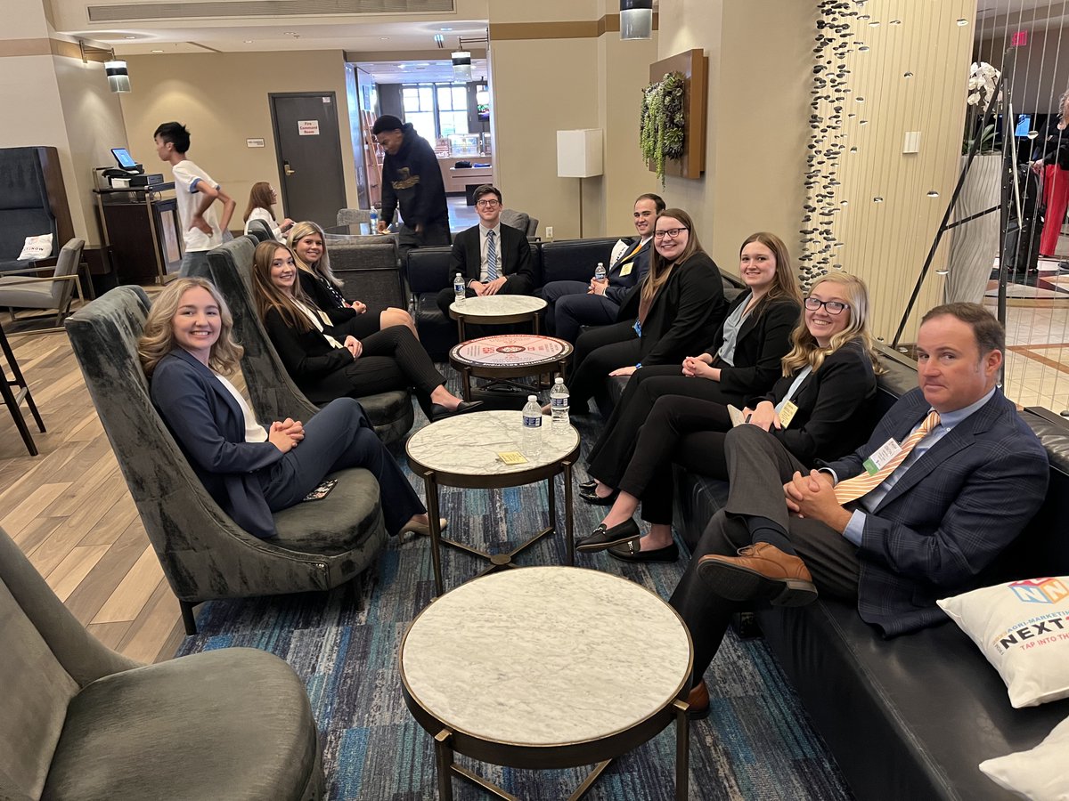 National Agri-Marketing Association student competition team prepping for semi-finals round at 2023 competition in St. Louis, MO
