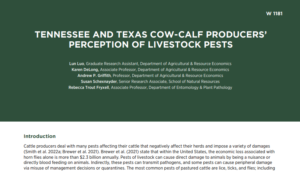 Title: Tennessee and Texas Cow-Calf Producers' Perception of Livestock Pests