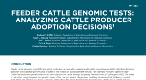 Title: Feeder Cattle Genomic Tests: Analyzing Cattle Producer Adoption Decisions