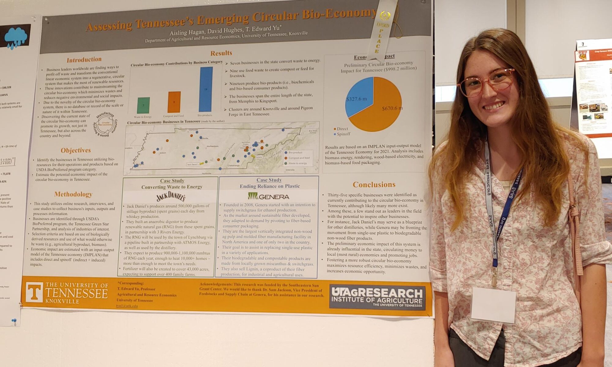 Aisling Hagan, Graduate Student with her poster at Southern Agricultural Economics Association