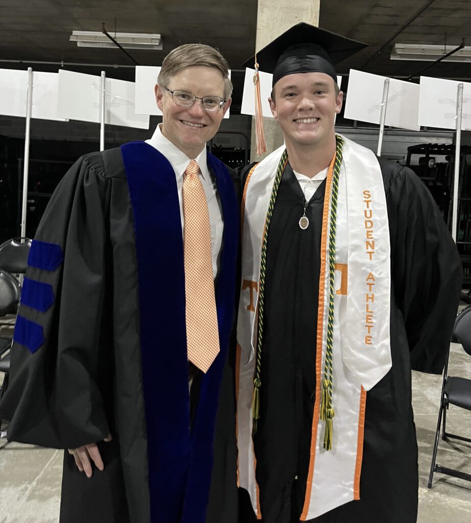 Professor Chris Boyer is pictured with Eli Dotson