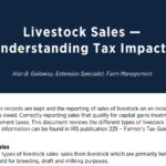 Livestock Sales - Understanding Tax Impacts